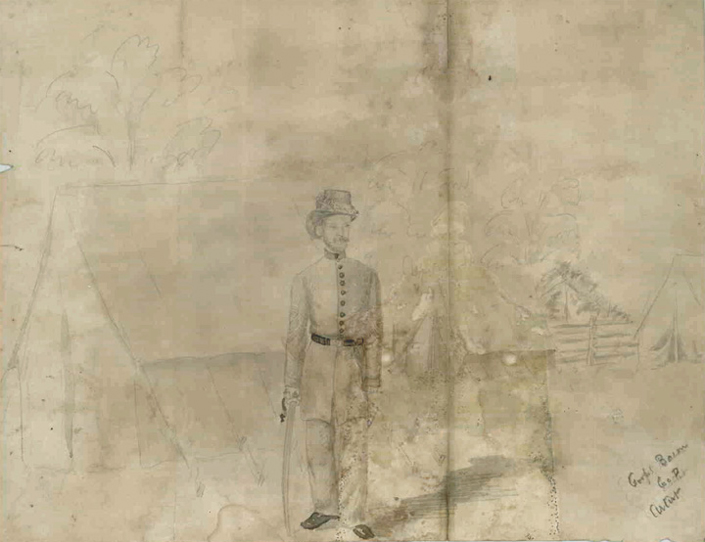 sketch of Elliot Pierce by Cpl. Henry Bacon, Sept 8th 1861