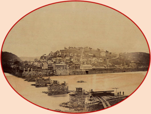 View of Harper's Ferry with Arsenal & Bolivar Heights,