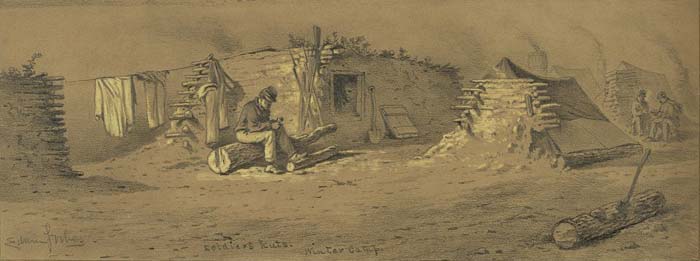 Edwin Forbes sketch Soldiers Huts