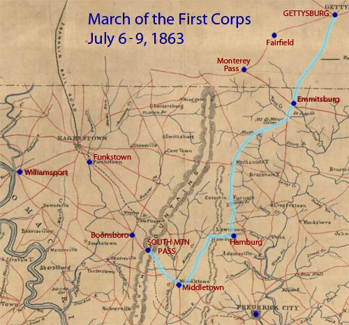 Map of the First Corps