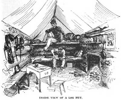 Charles Reed illustration Inside a Log Hut
