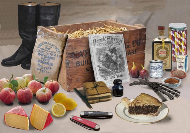 A photo mossaic of the box from home with the items Charles requested.
