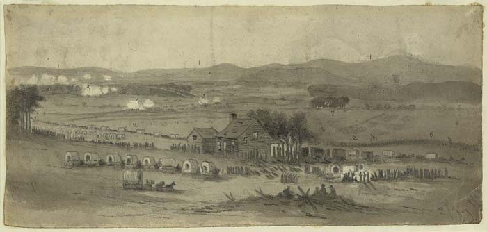 sketch of Cedar Mountain by Edwin Forbes