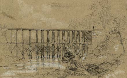 Cedar Run Bridge O & A railroad, 1862