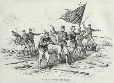 "Rally Round the Flag" by Edwin Forbes