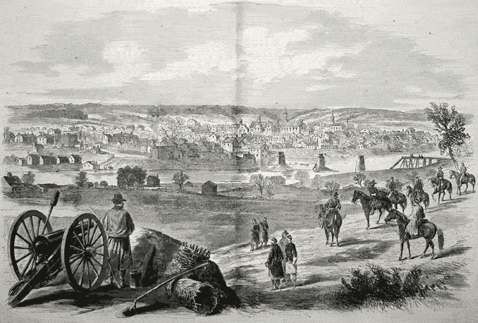 Fredericksburg, VA sketched by Waud, Engraved by Nast
