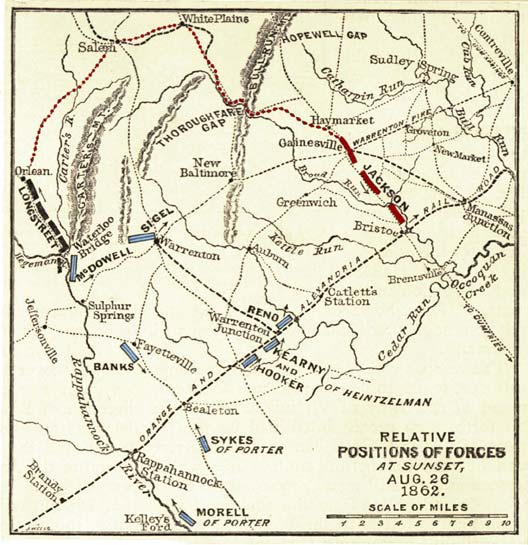 Map of Positions, sunset, August 26, 1862