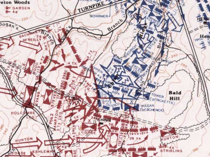 Map of Battle action on Chinn Ridge, Aug 30 1862