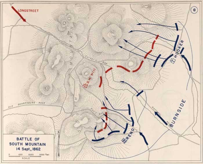 Map of Battle Postions at South Mountain