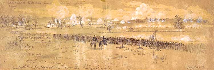 The Battle on the Extreme Right by A.R. Waud