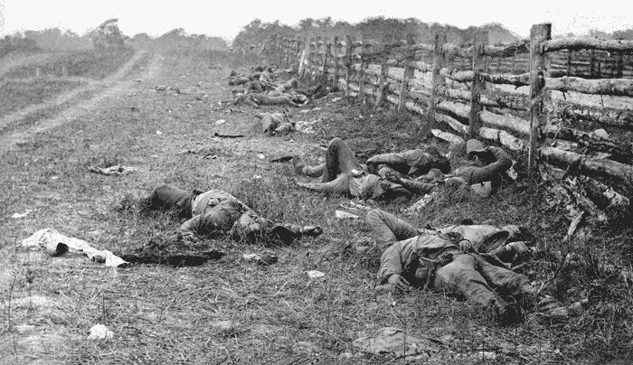 Confederate dead along the Hagerstown Pike