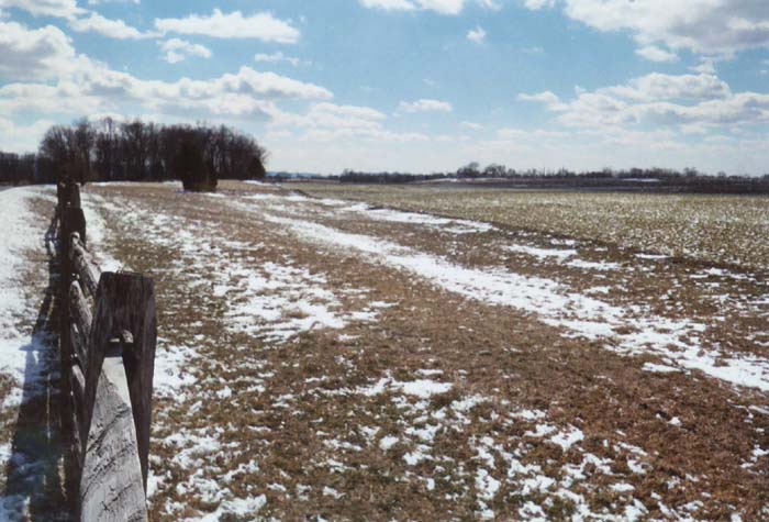 The route the regiment took to the cornfield