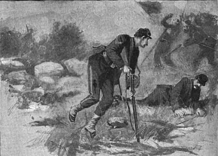 Henry Bacon illustration "I used my rifle as a crutch"