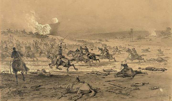Edwin Forbes sketch of a cavalry engagement