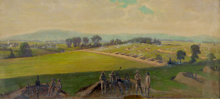 Edwin Forbes Painting of Lee's Defenses near Funkstown