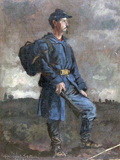 Edwin Forbes watercolor of Union Soldier
