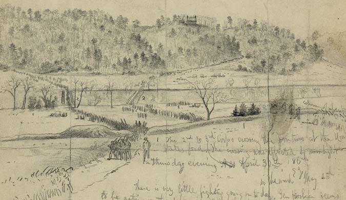 US Ford sketched by Edwin Forbes