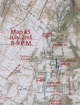 Positions, July 2nd; 9 p.m., Bachelder Map