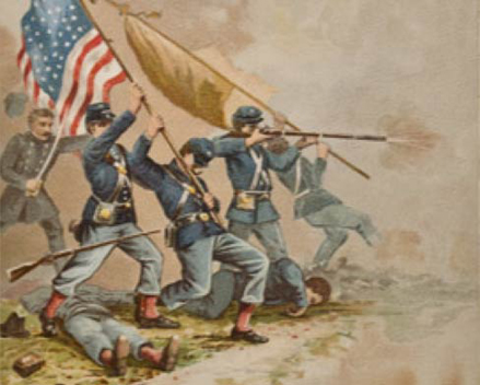 Louis K. Harlow Illustration, "Defence of the Colors"