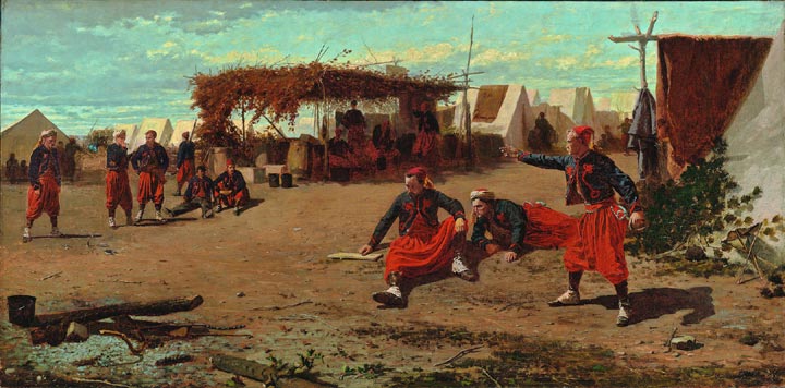 Winslow Homer painting "Pitching Quoits"