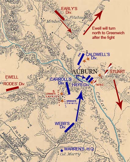Map of the Battle of Auburn