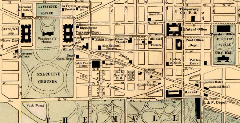 Map of City Streets in  Washington DC
