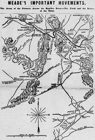 New York Herald Map of Mine Run Campaign