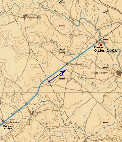 Map of 2nd part of the march, October 13, 1863