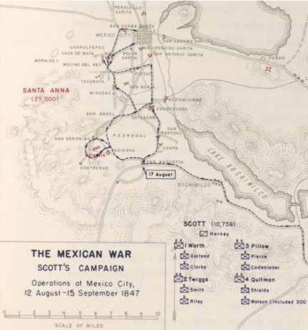 General Winfield Scott's Mexican War Campaign Map