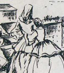 John A. Maxwell Illustration; cropped, Citizens watching battle from rooftops