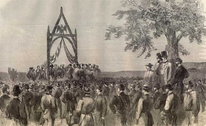 Illustration from Harpers Weekly of Gen'l. Meade's sword presentation
