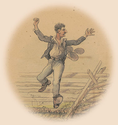 Adolf Metzner Illustration of running man