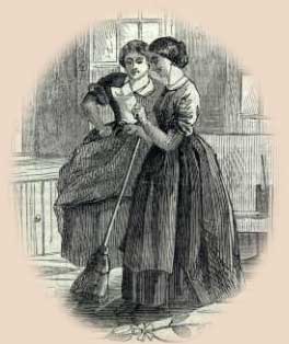 Thomas Nast illustration of two women with letter