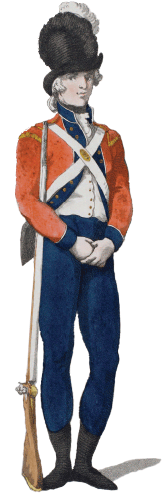 illustration of 18th century soldier at ease
