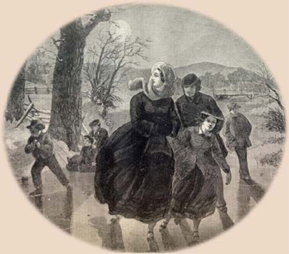 Picture titled "Skating Season" from Harper's Weekly
