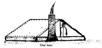 Austin Stearns sketch of his log hut tent