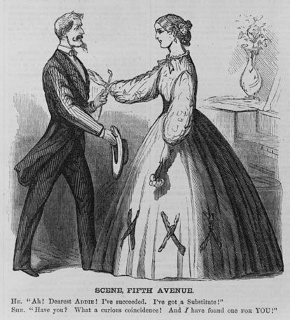 Substitute Cartoon from Harpers; Aug. 1863