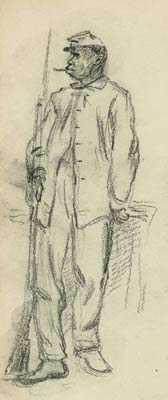 Colored Soldier sketched by A. R. Waud