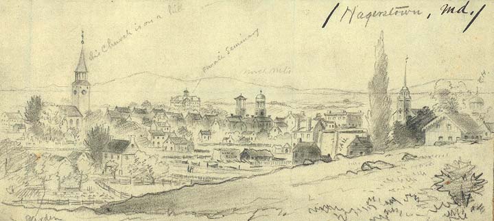 Sketch of Hagerstown, by A.R. Waud