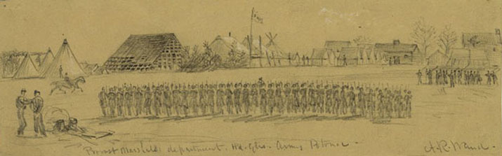 A.R. Waud sketch "Provost Marshall's HQ"