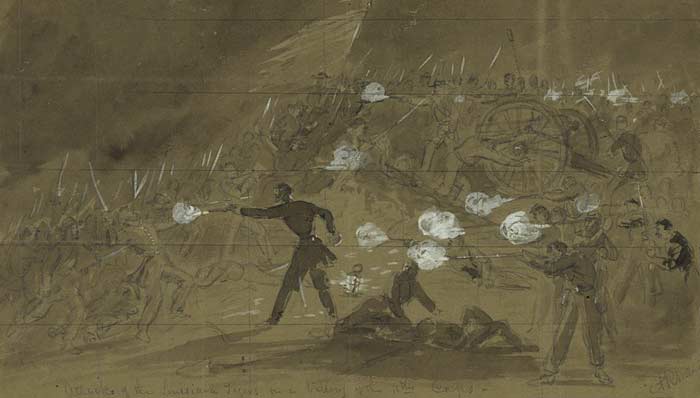 A.R. Waud Sketch; Attack of the Louisiana Tigers