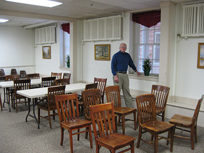 Tom Laser, lower floor of the church