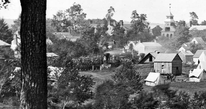 View of Culpeper, Va showing the railroad depot