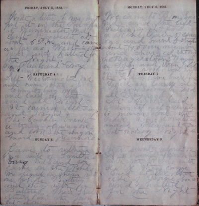 Diary of William Henry Forbush, July, 1863