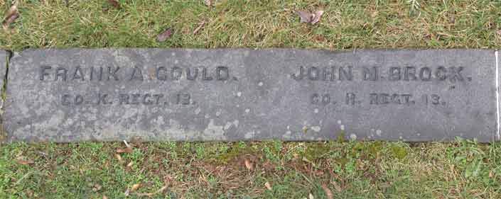 Frank Gould & John Brock Markers, Natl Cemetery
