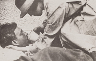 nurse helping wounded man
