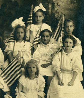 photo of patriotic school girls