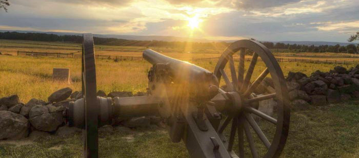 Buddy Secor Photo, Gettysburg Battery at Twilight