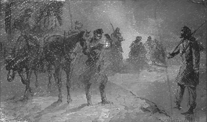 Picket duty in a snow storm