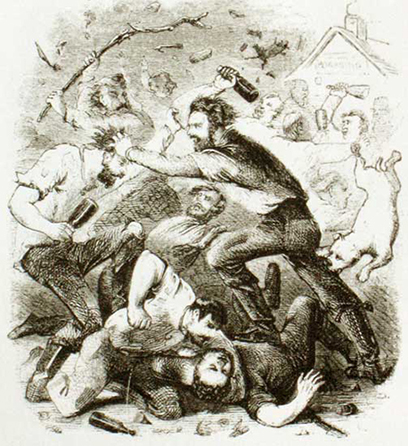 illustration of ruffians fighting